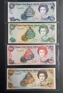 1998 Cayman Islands $1, $5, $10, $25, Matched S/N Set P-21a, P-22a, P-23, P-24 - Picture 1 of 6
