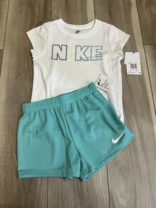 Size 6X NIKE AUTHENTIC GIRLS ORIGINAL BRAND 2Pc TEE & SHORTS SET NWT MSRP $40 - Picture 1 of 6
