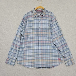Camisa Tommy Bahama Para Hombre Pana Abotonada Kawani Bay Azul Tartán Cuadros Talla L - Imagen 1 de 11