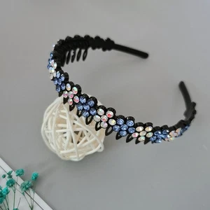 Fashion Girl Crystal Flower With Teeth Headband Hairband Hair Band Headwear - Picture 1 of 18