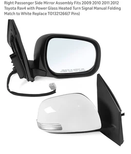 Espejo retrovisor eléctrico de señal térmica lado derecho para Toyota Rav4 2009-12 construido en América del Norte - Imagen 1 de 4