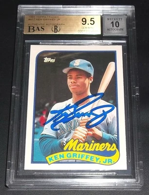 Ken Griffey Jr Auto BAS BGS 9.5 10 автограф Rc 1989 Topps Traded дебютант с автографом - Изображение 1 из 4
