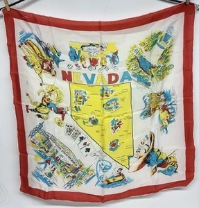 Bufanda ornamentada de recuerdo de Nevada de colección de los años 60 mapa antiguo con lugares de interés - Imagen 1 de 15