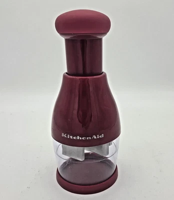 Picadora manual KitchenAid roja manual hoja de acero inoxidable con tapa funciona  Foto 1 de 4