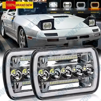Par de faros LED halo DRL 5x7" 7X6" para Mazda B2000 B2200 B2600 RX-7 GLC Foto 1 de 4