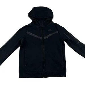 Nike Tech Fleece Hoodie Jacket Black Medium Kids 137-147cm Sleeve Pocket - Picture 1 of 13