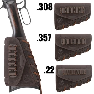 Almohadilla de retroceso Slipon de cuero para rifle reposamuletas pistola elevadora culata bolsa .308 - Imagen 1 de 72