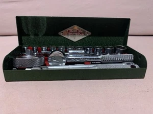 Sherman Klove S-K Tools 1/4” Drive Ratchet SAE Socket Set Metal Box USA - Picture 1 of 14