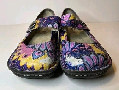 Zuecos de cuero florales Mary Jane Alegria By PG Life Paloma 215 para mujer talla 37 Foto 1 de 4