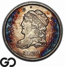 1830 CAPPED BUST HALF DIME ELECTRIC BLUE/AMBER PERIPHERAL TONING GORGEOUS 1830 CAPPED BUST HALF DIME ELECTRIC BLUE/AMBER PERIPHERAL TONING GORGEOUS