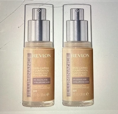 2 Revlon Illuminance Skin-Caring Liquid Foundation 201 Creamy Natural  - Image 1 of 2