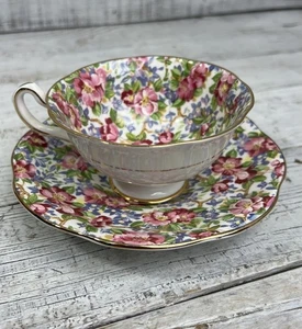Rosina England Teetasse #5025 Untertasse & Teller Fine Bone China Chintz Floral 💐 - Bild 1 von 10