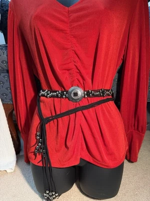 Vintage Belt Multi Strand Leather And Silver Tone Metal Bohemian Fashion Style  - Image 1 of 4