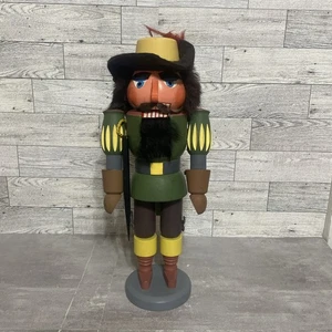Vintage 13” Musketeer Nutcracker Erzgebirge Expertic GDR Germany With Sword READ - Picture 1 of 10