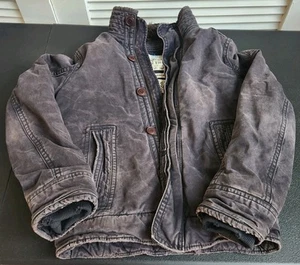 Chaqueta Y2K Abercrombie & Fitch Heavy Adirondack Para Hombre S Forrada de Piel Lona Gris - Imagen 1 de 6