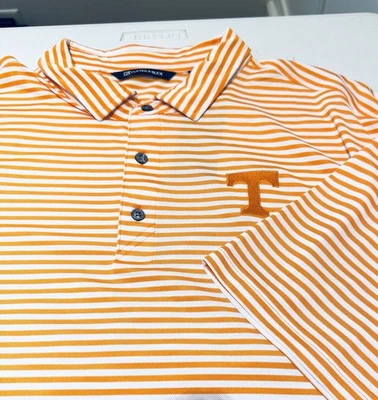 Tennessee Cutter & Buck Pique Orange Stripe Polo Size XXXL Men NWT Gift - Image 1 of 4