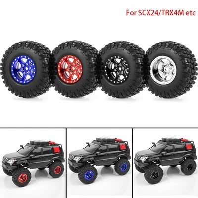 RCBATER 1.0" Alum Beadlock Wheel Rim Tires 54mmFor 1/18 TRX4M 1/24 SCX24 RC Car - Image 1 of 4