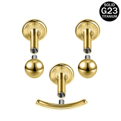 Piercing 16g G23 Titanio Labret Labial Smiley Face Stud Pendiente Hélice Tragus Foto 1 de 4