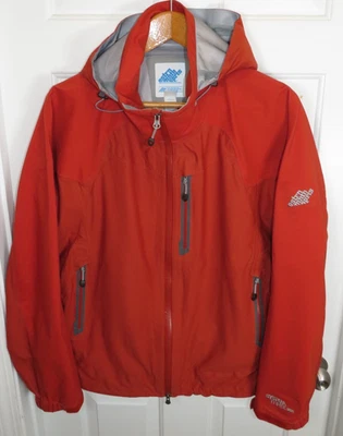 EASTERN MOUNTAIN SPORTS Men's Hooded Full Zip Rain Jacket LG Orange - Image 1 of 4