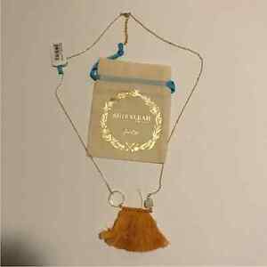 NWT Shiraleah Chicago jewelry - Anthropologie - Palma necklace in Saffron orange