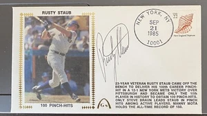 1985 SIGNED Rusty Staub Gateway Stamp Cachet FDC “100 Pinch-Hits” AUTO METS - Picture 1 of 1