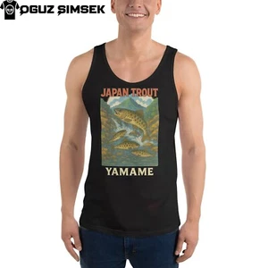 Japan Trout Yamame Staple Tank Top | Vintage Fly Fishing Nature Art Shirt - Picture 1 of 26