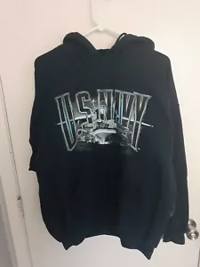 US NAVY Men's XL Blue Hoodie Sweatshirt by HIGH VIS - Picture 1 of 5