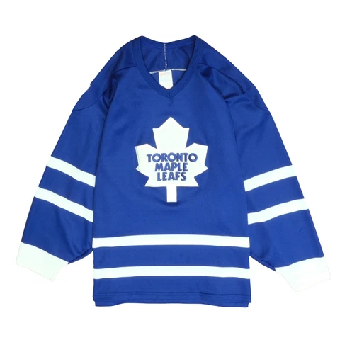 Vintage Toronto Maple Leafs CCM Maska Hockey Jersey Size Medium Blue 90s NHL Cover