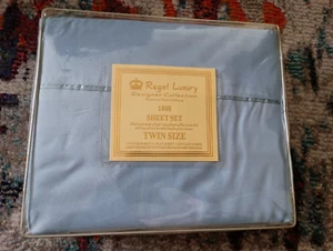 6-teiliges Bettlaken-Set Serie 1800 tiefe Taschen Regal Luxus hellblau - Bild 1 von 2