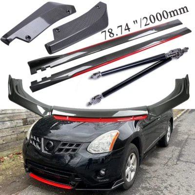 For Nissan Rogue Altima Fiber Front Lip Chin Bumper+Body Kit Side+Skirt Rear Foto 1 de 4