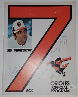 LARRY DOBY BOB LEMON MINNIE MINOSO Signed 1977 Orioles Official Program JSA - Image 1 of 4