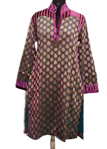 Vintage Brand Ritu Seksaria Zari Hand Embroidered Wedding Dress Kameez Kurta - Picture 1 of 12