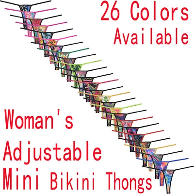 Damen Micro Bikini Tanga verstellbare Seiten Intim Unterwäsche Mini Schwimmen String  - Bild 1 von 4