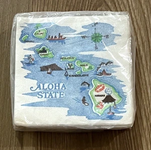 Vintage Okole Maluna Paper Cocktail Napkins 9-3/8" Aloha State USA - Picture 1 of 6