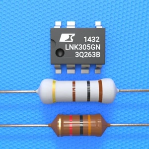 LNK305GN + Widerstand 100 Ohm 3 Watt + 1000µH Drossel, Whirlpool, AEG, Bauknecht - Bild 1 von 4