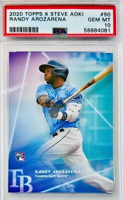 2020 Topps X Steve Aoki Collab Randy Arozarena RC #50 Low Pop Rookie PSA 10 💎 - Image 1 of 4