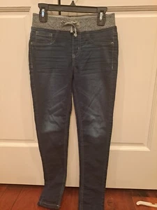 Vanilla Star Jeans Girls Size 10 Jeggings Blue EUC Gray Tie - Picture 1 of 5