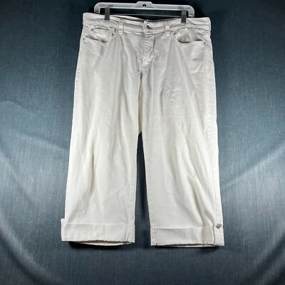 NYDJ Jeans Women's 10 White Denim Classic Hipster 5-Pockets Straight Leg Zip Fly - Image 1 of 4