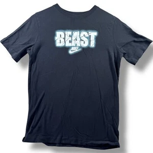 Nike Shirt Youth XL Black The Nike Tee Beast Logo Crew Neck Short Sleeve - Picture 1 of 8