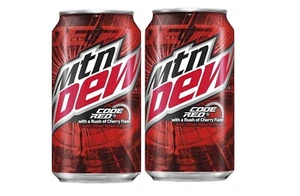 ⭕️ Nagelneu Limited Mountain Dew Code Red mit Kirschgeschmack (2 Dosen) ⭕️ - Bild 1 von 3