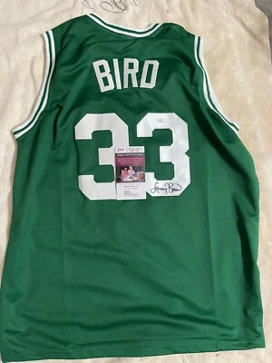 Autographed/Signed Larry Bird Boston Green Basketball Jersey JSA COA - Image 1 of 4