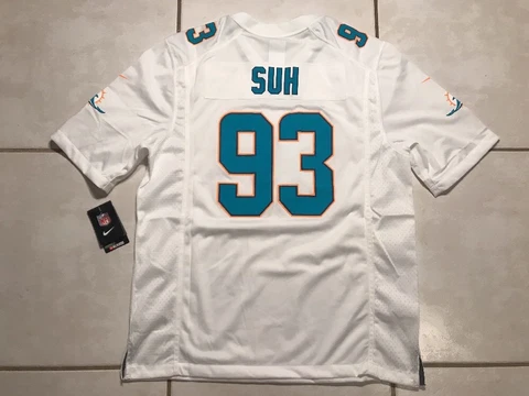 NWT NIKE Miami Dolphins Ndamukong Suh NFL WHITE Jersey Men's Large MSRP $100 Cover