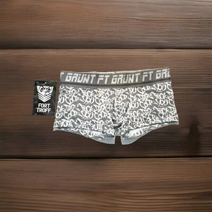 Fort Troff Size L "GRUNT" Graffiti Boxer Jock - Gray/White - Mesh Pouch - Picture 1 of 4