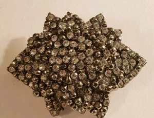 Rhinestone Layered Star Pin Brooch Silver Tone Lapel Pin Vintage - Picture 1 of 4