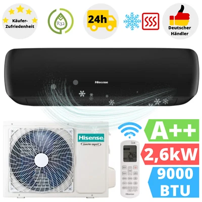 Hisense Apple Pie Pro Black Klimaanlage 2,6 kW Wandgerät Klima Klimagerät A++ - Bild 1 von 4