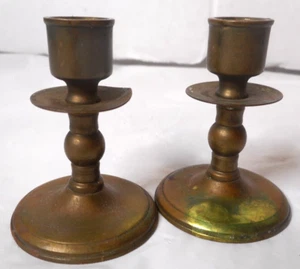 Dollhouse Set of 2 Miniature Solid Brass Candle Sticks Holder Tiny Taper 2” Tall - Picture 1 of 10