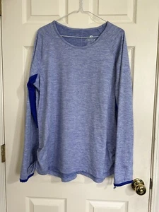 Free2B by Free Country Damen blau meliert geraffter Pullover sportliches Oberteil Größe 1X - Bild 1 von 6