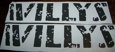 JEEP WRANGLER WILLYS HOOD VINYL DECAL SET JK JKU JL JLU TJ - Image 1 of 4