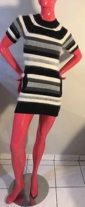 JUICY COUTURE Sweater Dress Angora,Wool Stripes Short Sleeves Youth Girls Sz:10 - Picture 1 of 9