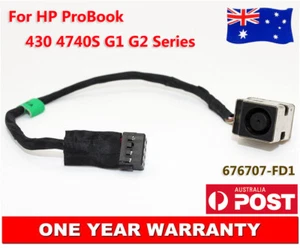 AC DC Power Jack Socket w/ Cable Harness 676707-FD1 For HP Probook 430 4740S AU - Picture 1 of 2
